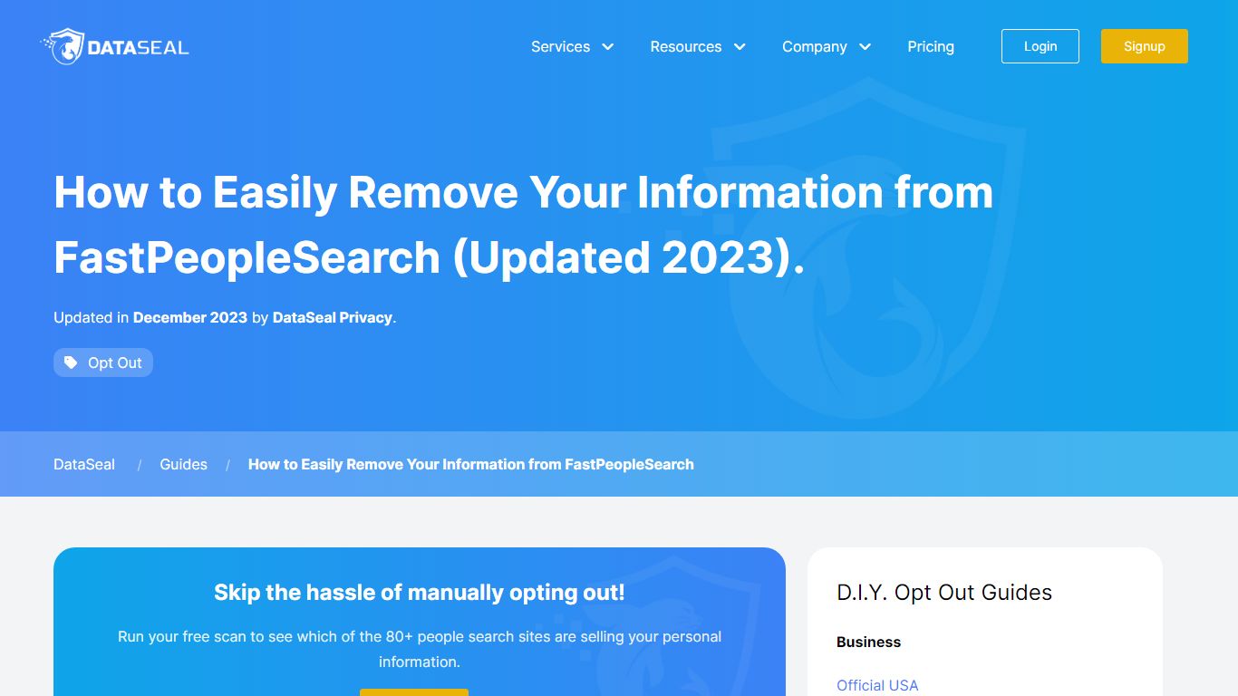 FastPeopleSearch.com Opt Out Guide: Deleting Your Info (2023) - DataSeal